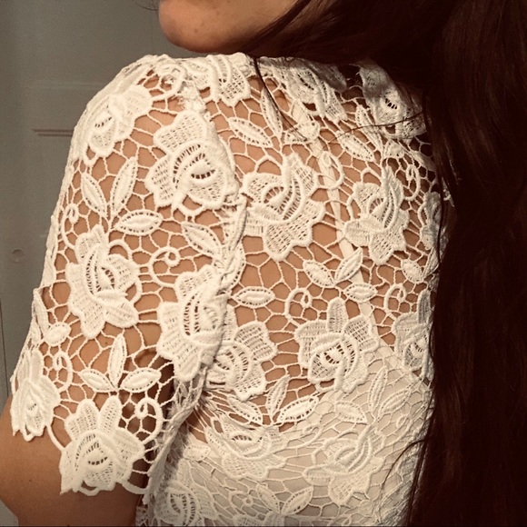 ZARA | Lace Short Sleeve Shirt - Picture 2 of 7